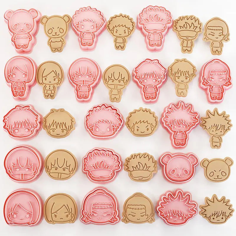 Jujutsu Kaisen Cookie Cutter Set | 8pcs Gojo & Yuji Anime Baking Moulds