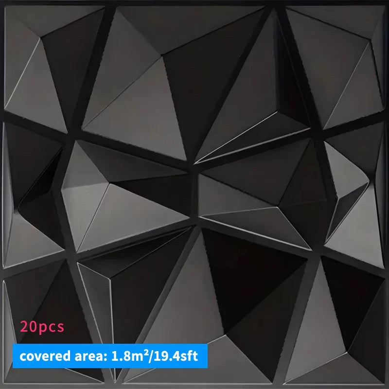 20PCS 3D Wall Panels 30x30cm Indoor Wall Decoration for Living Room Bedroom Hotel Office Mural Tile-Panel-Mold 3D Wall Sticker