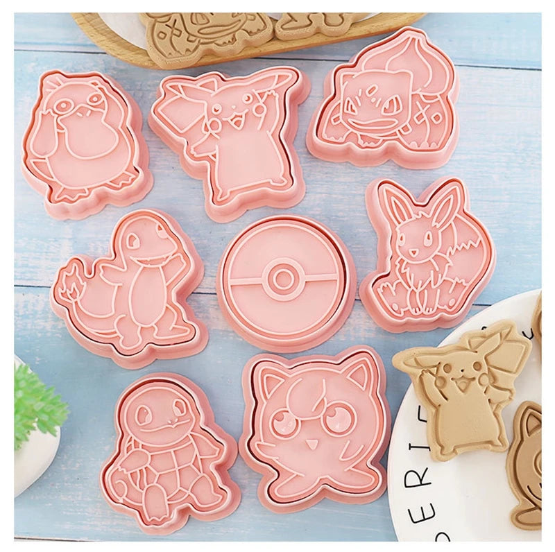 Pokémon Cookie Cutter Set | 8pcs Anime Moulds Pikachu, Squirtle & More