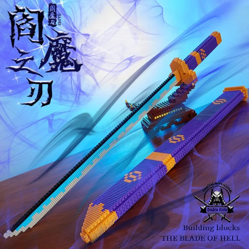 Samurai Sword cover Sword Building Blocks Ninja Blade Katana Japanese Anime Butterfly Knife Bricks Children Toys for Adult