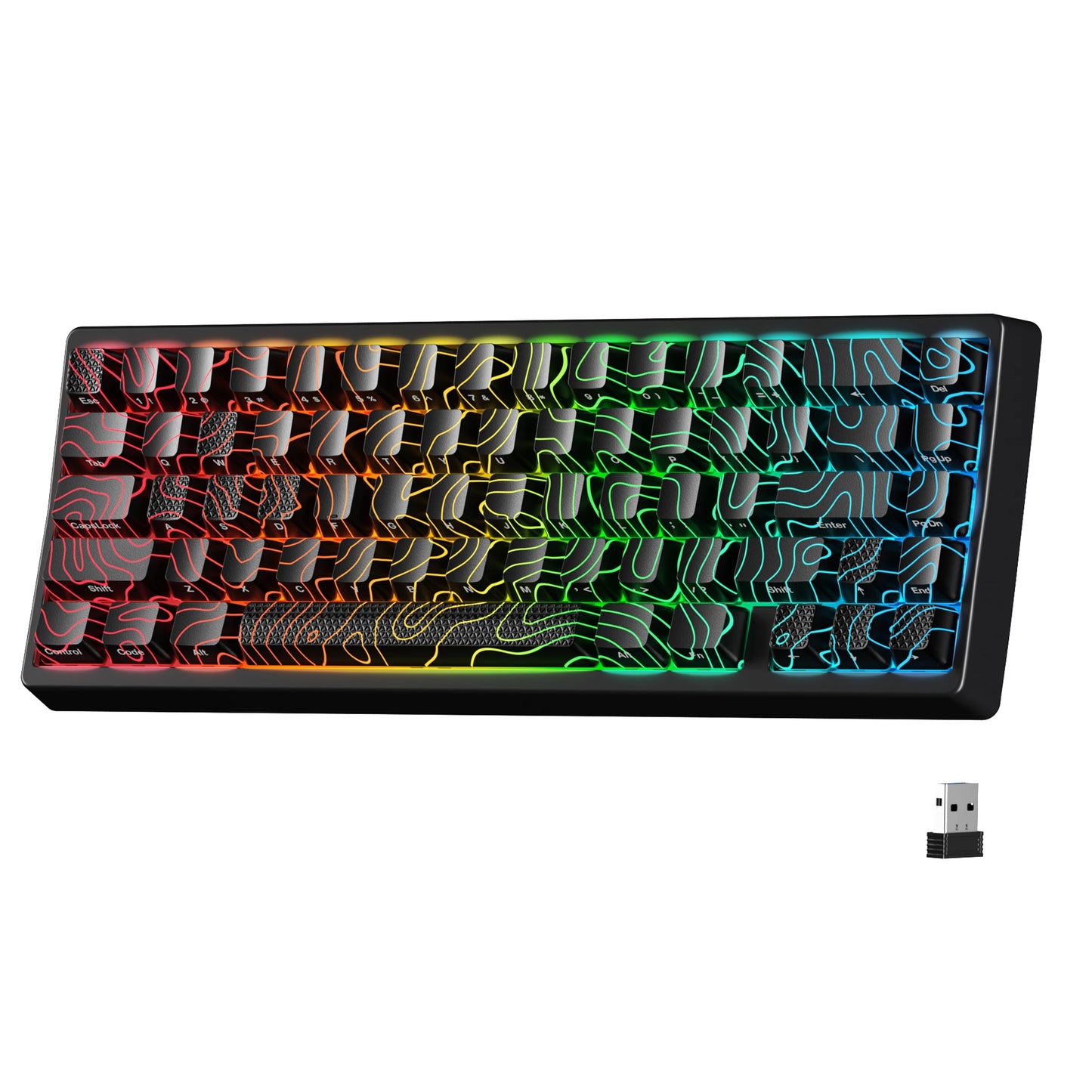 XVX M67 JadeStone 65% Tri-Mode Mechanical Keyboard | Hot-Swappable | IMD Keycaps | RGB Backlight | Gasket Mount