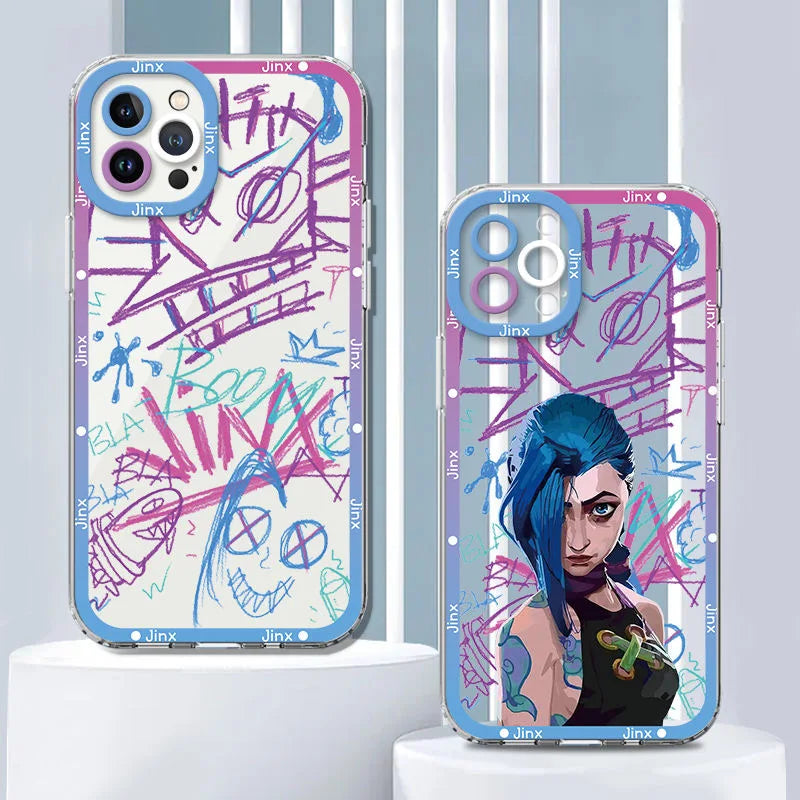 Jinx Graffiti Logo Transparent Phone Case - Soft TPU Cover for iPhone Models