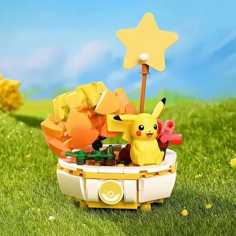 Pokemon Cartoon Pikachu Building Blocks Bulbasaur Toy Children's Assembled Model Pet Elf Kid Children Gift Compatible With Lego