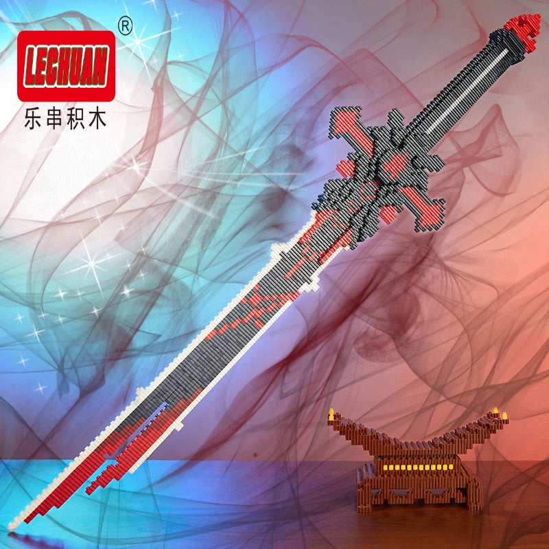 Lechuan Connections Building Blocks Samurai Simulation Sword Micro brick Ninja Knife Weapon Assembly Model Toy Gift for Children