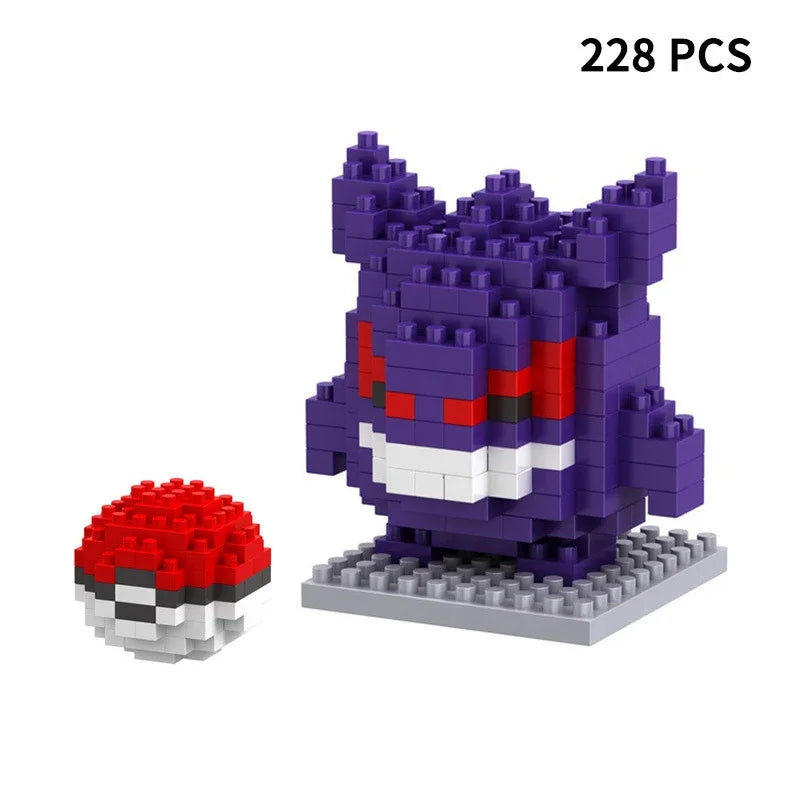 24pcs Pokemon Blocks Small Cartoon Building Block Pikachu Charizard Eevee Mewtwo Anime Assemble Action Pokemon Model Dolls Toys