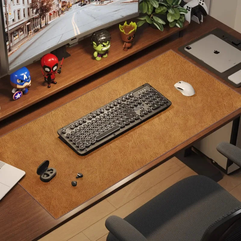 Retro Mousepad Large Mouse Pad Waterproof Non-slip PU Suede Desk Mat Computer Keyboard Desk Pad Mouse Mats Gaming Accessories