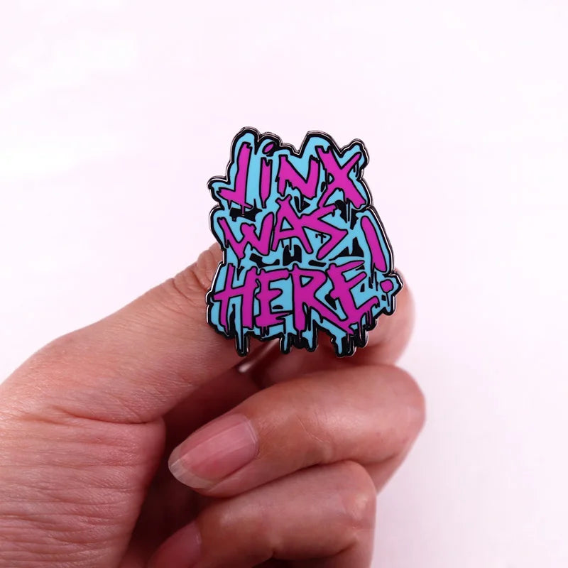 Jinx Was Here Hard Enamel Pin - League of Legends Brooch for Clothing & Accessories