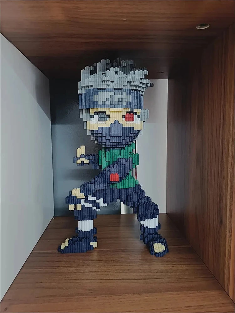 new Small particle assembled building blocks adult high difficulty puzzle card Kakashi Jiraiya toy puzzle children's gift