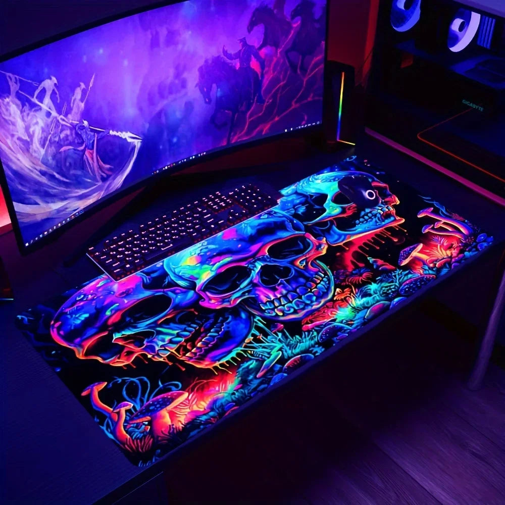 Graffiti Art Skull Mouse Pad 90x40cm Desktop Mat Setup Mousepad Xxl Gaming Accessories Rug Mouse Carpet Desk Mat Decorations