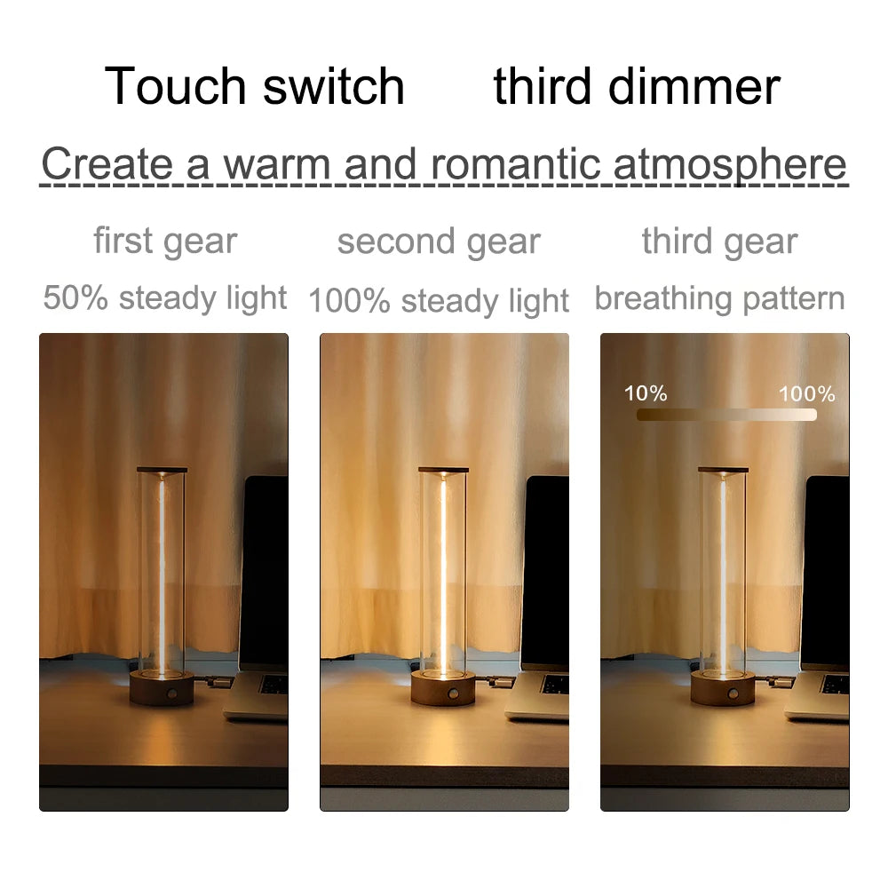 Modern Nightstand Lights Minimalist Cordless Desk Lamp Bedside Table Lamp NEW LIGHT Designed Large Charge 3 Level Touch Dimmable