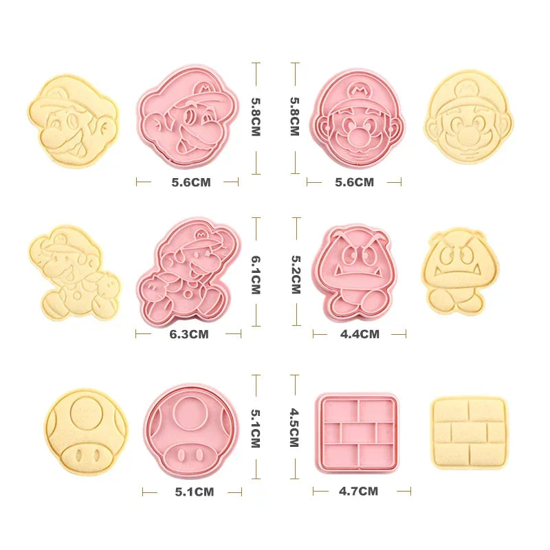 Super Mario Bros. Cookie Cutter Set | 6pcs Cartoon Baking Molds for Kids