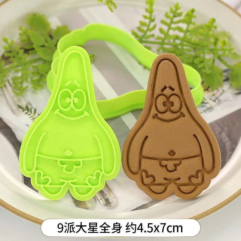 SpongeBob Cookie Cutter Set | 3D Cartoon Biscuit Moulds for Kids & Parties