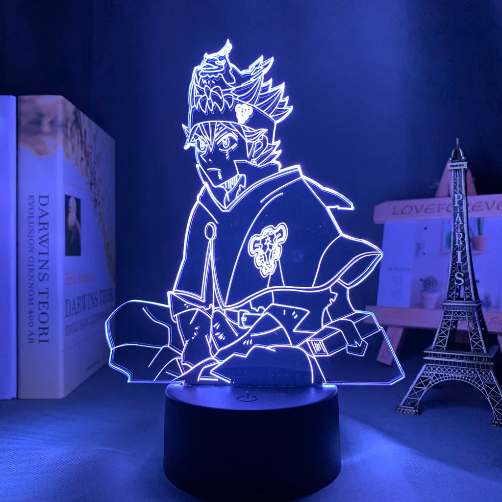 Black Clover 3D LED Night Light | Asta Anime Lamp for Room Decor