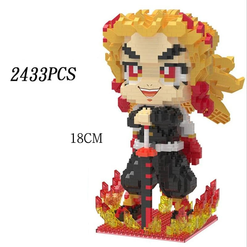 Hot Anime Demon Slayer Building Blocks Kimetsu No Yaiba Kamado Tanjirou Nezuko Zenitsu Kyoujurou Blocks Toys Kids Gifts