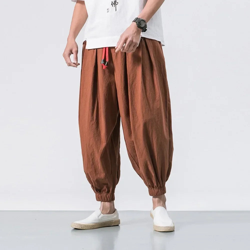 Toji Fushiguro | Men’s Loose Harem Pants | Cotton Linen Oversized Jogger Sweatpants