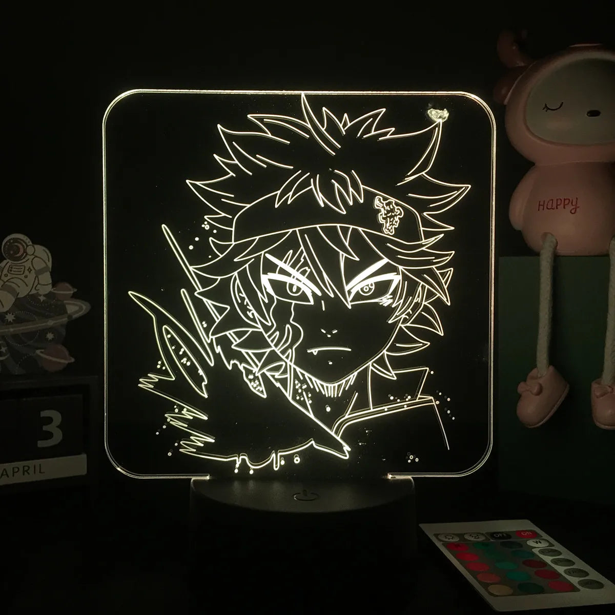 Black Clover 3D LED Night Light | Asta Anime Lamp for Room Decor