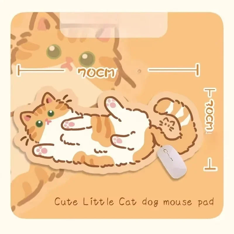 XXL Large Cute Furry Mouse Pad Kawaii Kitty Cats Mouse Mat 70x30cm Gamer Desk Carpet Anime Mousepad Gaming Accessories Play Mats