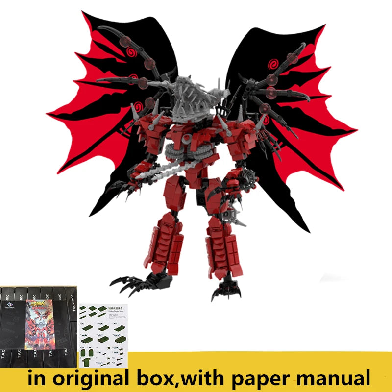 883pcs/set New Skibidi Toilet Updated Red Titan Drill Dragon Building Blocks DIY Assembled Bricks Toys For Boys Christmas Gifts