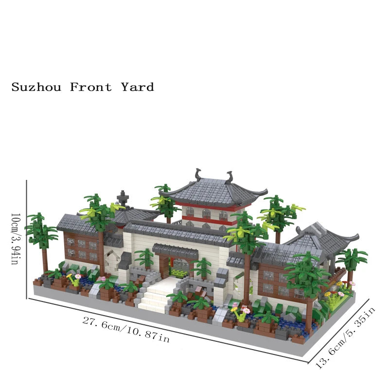 Suzhou Garden puzzle micro particle assembly type building block ethnic style building block toy