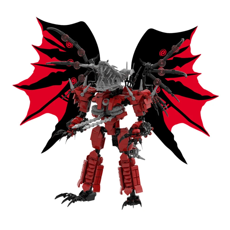 883pcs/set New Skibidi Toilet Updated Red Titan Drill Dragon Building Blocks DIY Assembled Bricks Toys For Boys Christmas Gifts