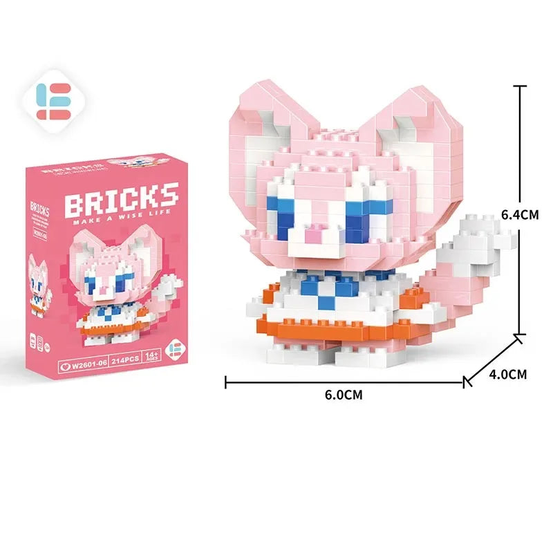 Disney LiLo Stitch Toys Building Blocks Pokeman Pikechu lega Anime Cartoon Character Model Building Blocks Toy for children Gift