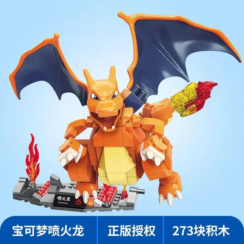 Pokemon Cartoon Pikachu Building Blocks Bulbasaur Toy Children's Assembled Model Pet Elf Kid Children Gift Compatible With Lego