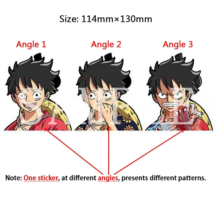One Piece 3D Transform Sticker - Gear 5 Sun God Nika Luffy for Cars, Laptops & More