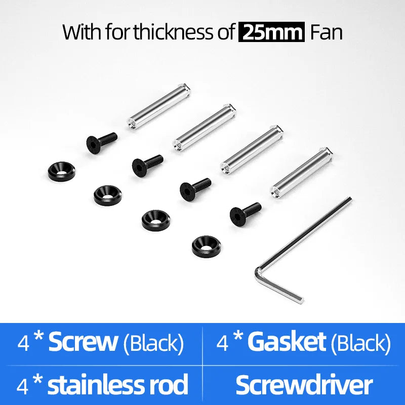 Computer PC Case Cooling Fan Mount Screws Multiple Colour Mutually Locked Screw Fixer Bolt Set For Thickness of 25/30mm Fan
