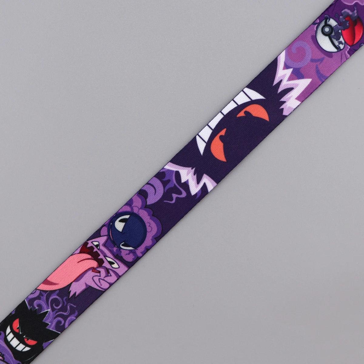Cute Gengar Credential Holder - Anime Lanyard with Keychain & Card Badge Holder