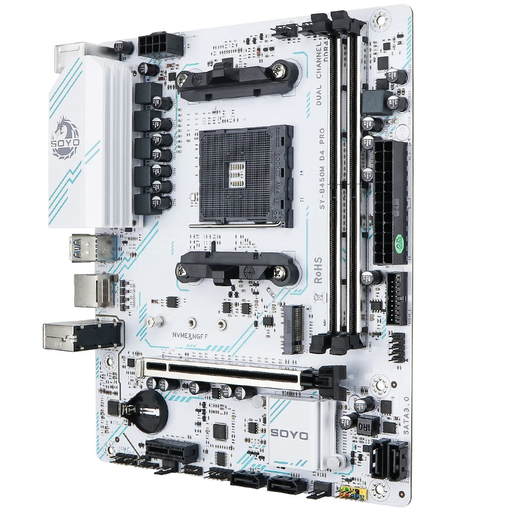 SOYO AMD B450M Game Motherboard DDR4 Memory AM4 Mainboard M.2 NVME Desktop Computer components Supports CPU AMD AM4 Ryzen 5600