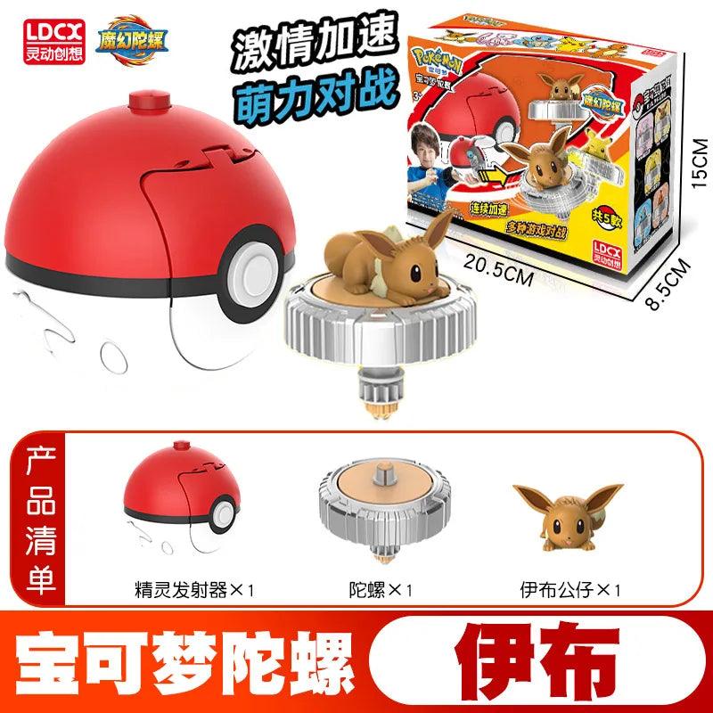 Pokémon Ball Battle Gyro Toy – Pikachu, Charmander & Mewtwo Action Figures