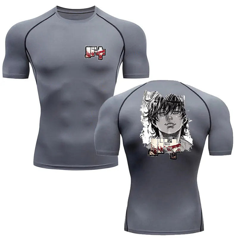 Baki Hanma MMA Compression T-Shirt – Anime Gym Fitness Rash Guard