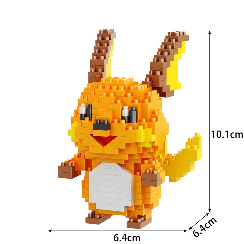 Building Blocks Assembly Anime Picachu Charizard Doll Blastoise Bulbasaur Gengar Bricks Figures Toy for Kid Gift