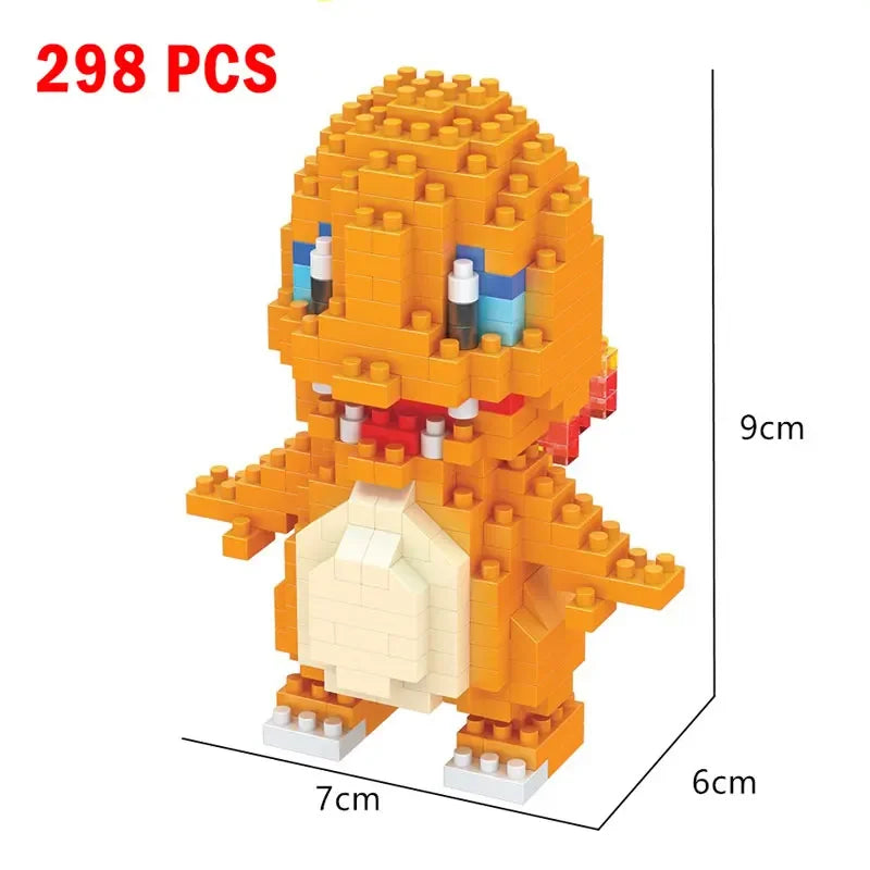 66pcs Pokemon Small Building Nanoblock Cartoon Pikachu Animal Model Education Game Graphics Pokemon Toys For Kids Birthday