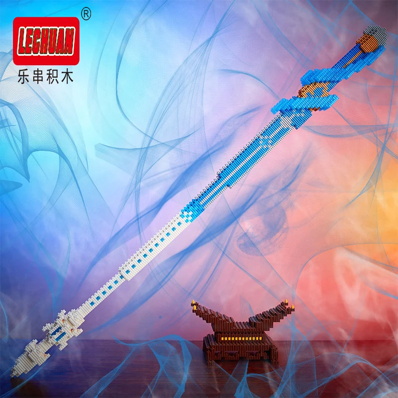 Lechuan Connections Building Blocks Samurai Simulation Sword Micro brick Ninja Knife Weapon Assembly Model Toy Gift for Children