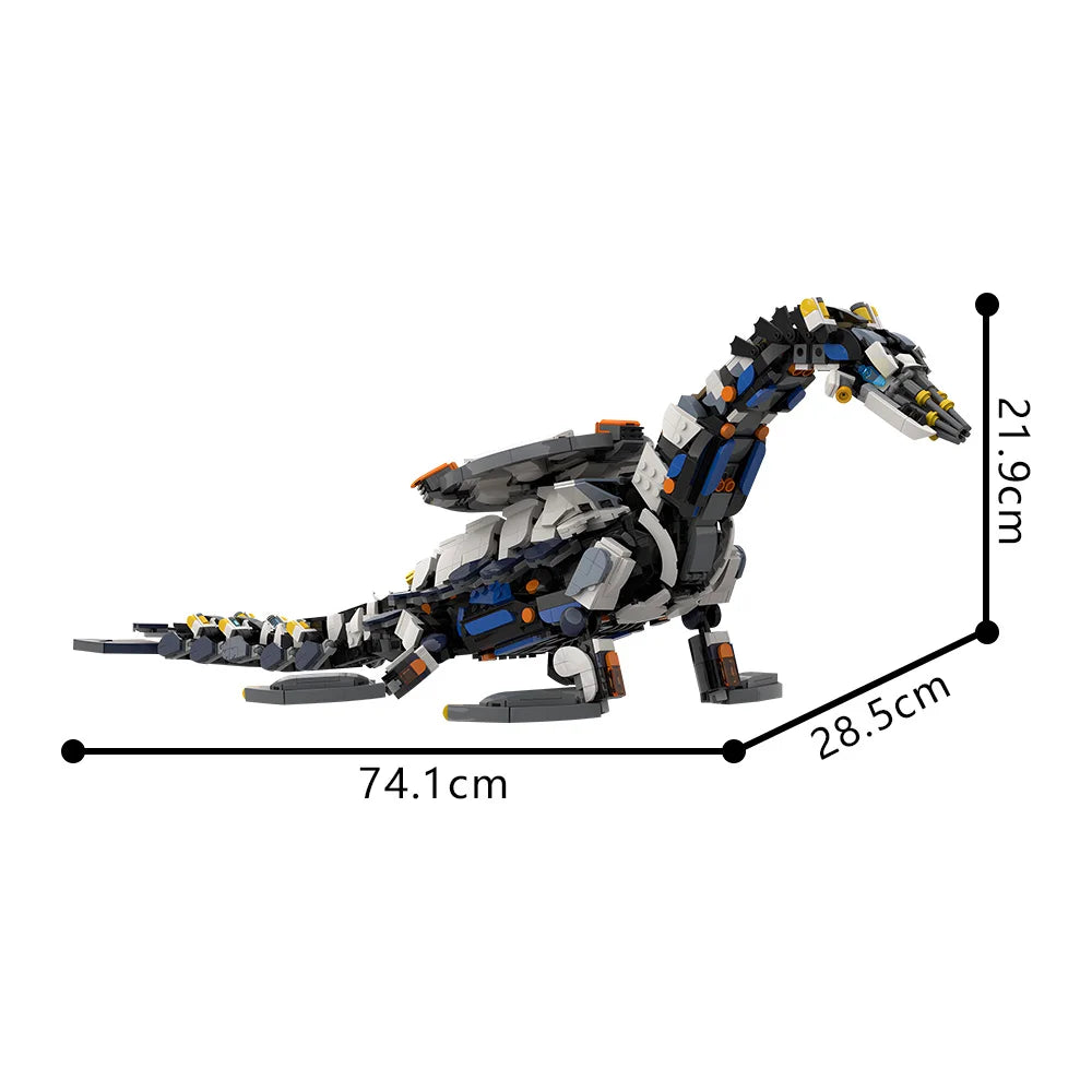 MOC Horizon Game Thunderjaw Mechanical Beast Building Blocks Model Forbidden West Game Thunder Fang Monster Bricks Toys DIY Gift