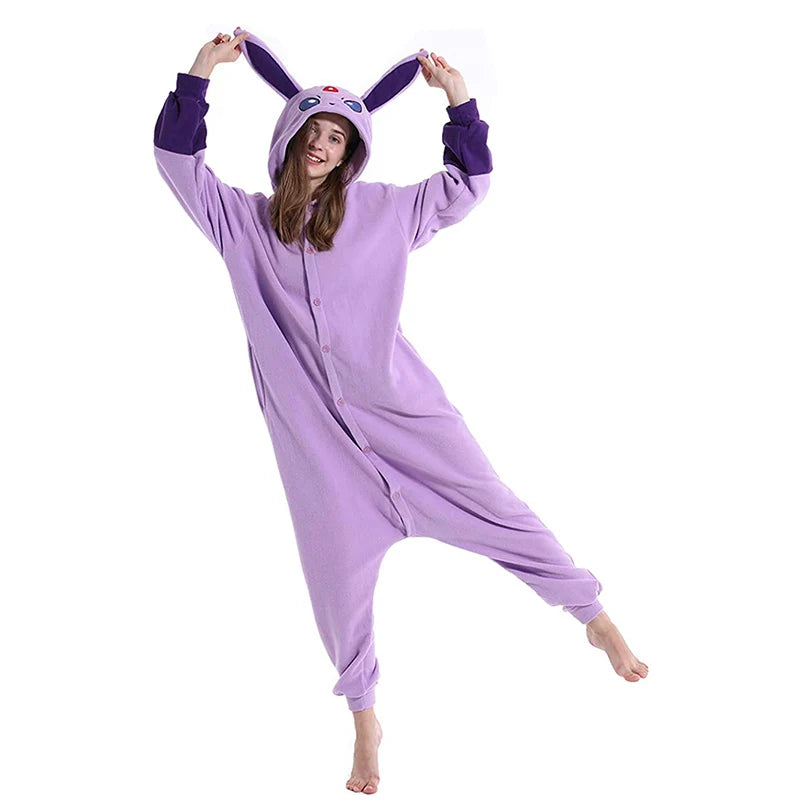 Espeon Pokémon Onesie - Cosplay Pajamas for Halloween, Christmas & Pajama Parties