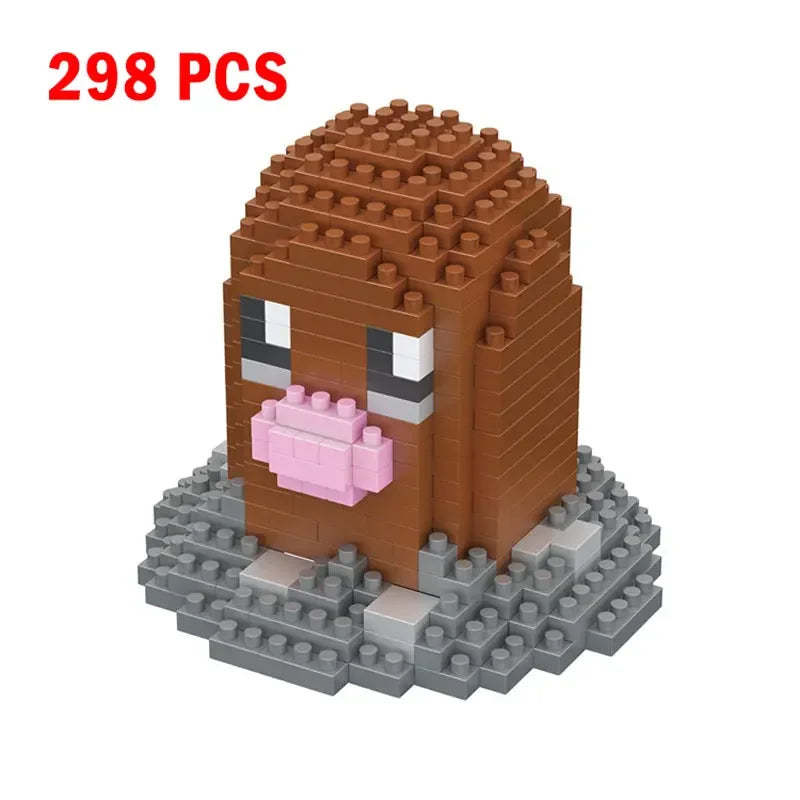 66pcs Pokemon Small Building Nanoblock Cartoon Pikachu Animal Model Education Game Graphics Pokemon Toys For Kids Birthday