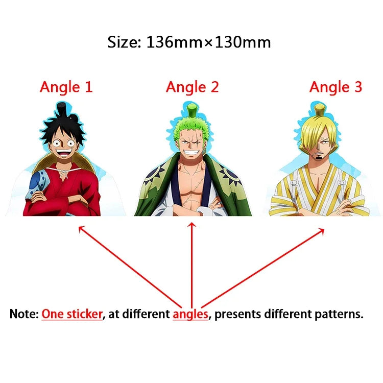 One Piece 3D Transform Sticker - Gear 5 Sun God Nika Luffy for Cars, Laptops & More