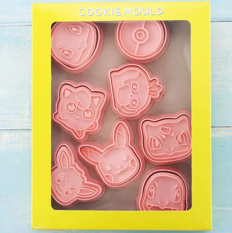Pokémon Cookie Cutter Set | 8pcs Anime Moulds Pikachu, Squirtle & More