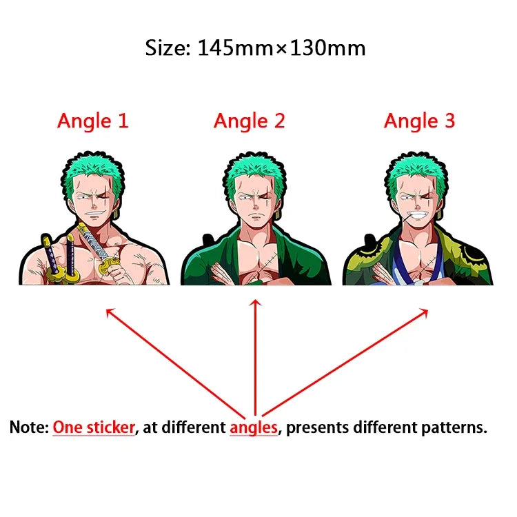 One Piece 3D Transform Sticker - Gear 5 Sun God Nika Luffy for Cars, Laptops & More