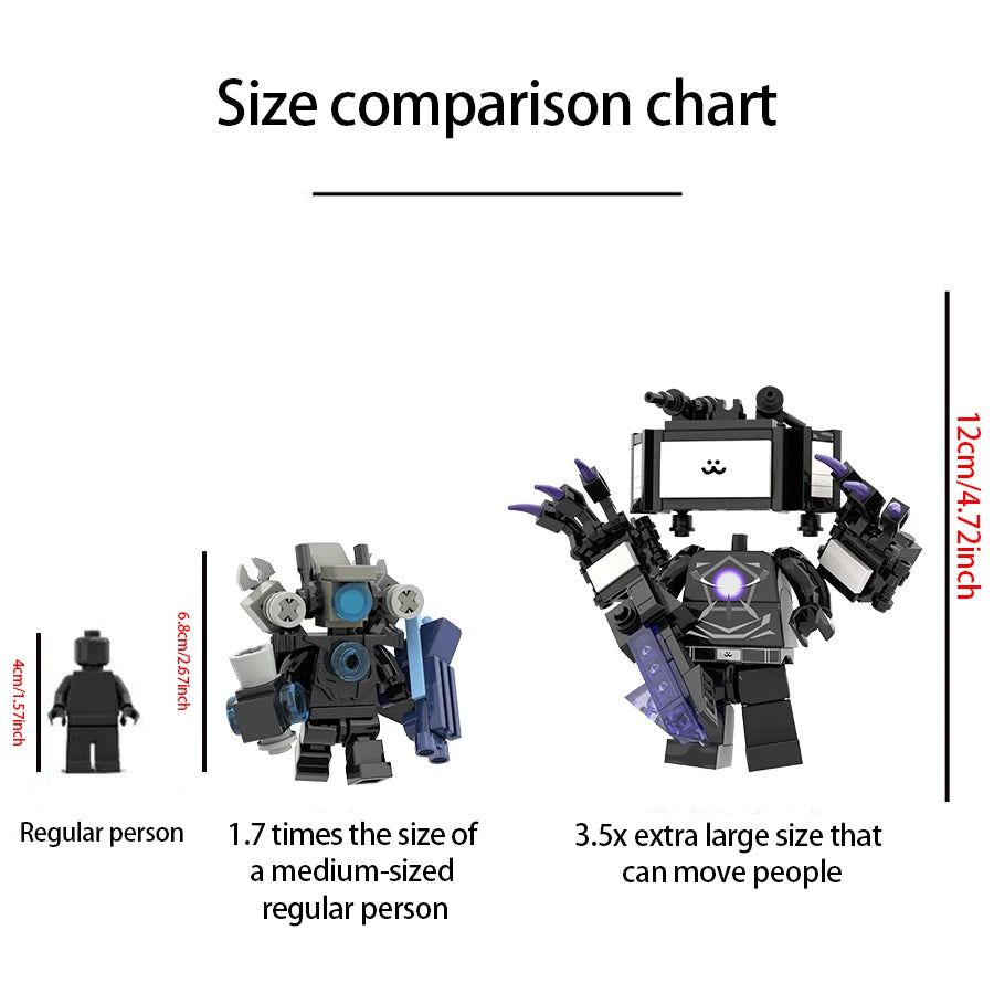New Skibidi Toileted TVman Multi Joined Mini Action Figures Building Blocks TVman Speakerman Cameraman Model Toys for Kid Gift