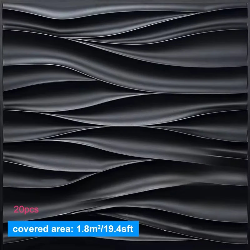 20PCS 3D Wall Panels 30x30cm Indoor Wall Decoration for Living Room Bedroom Hotel Office Mural Tile-Panel-Mold 3D Wall Sticker