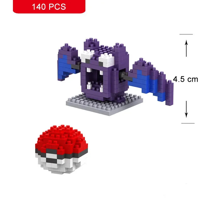 66pcs Pokemon Small Building Nanoblock Cartoon Pikachu Animal Model Education Game Graphics Pokemon Toys For Kids Birthday