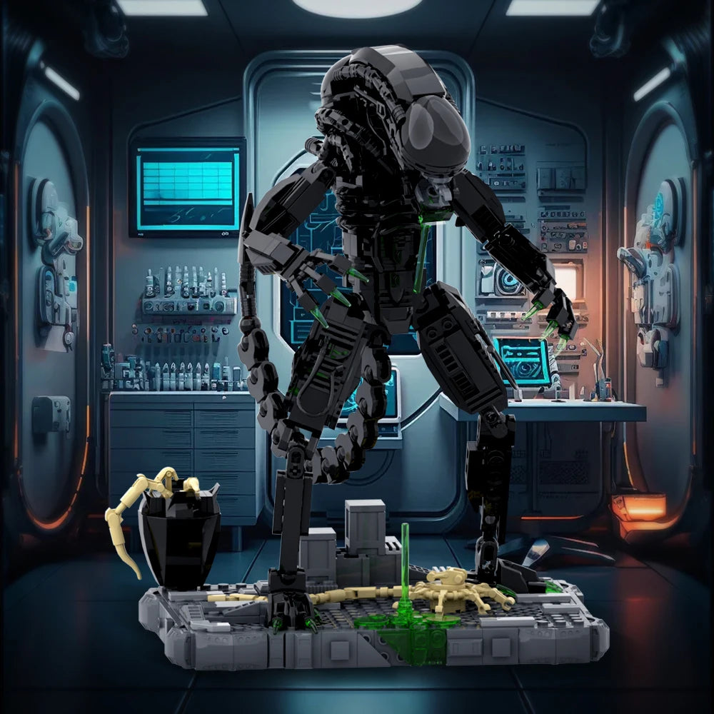 MOC Movie Alien Monster Building Blocks Model Alien Drooling Monster DIY Bricks Assembly Toys Kids Creative Toys Birthday Gifts