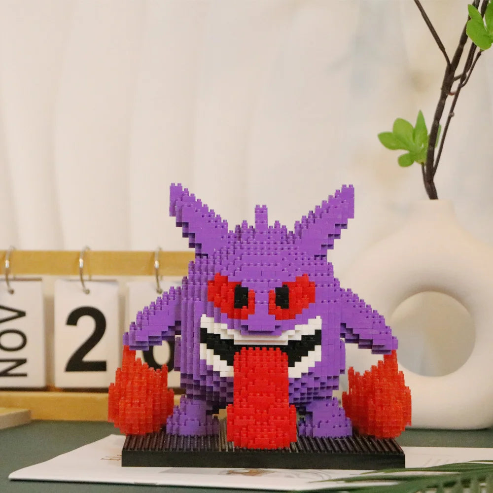 Pokemon Gengar Micro Building Blocks Piplup Mega Rayquaza Mega Charizard Assembled Mini Bricks Toys For Kid Christmas Gift