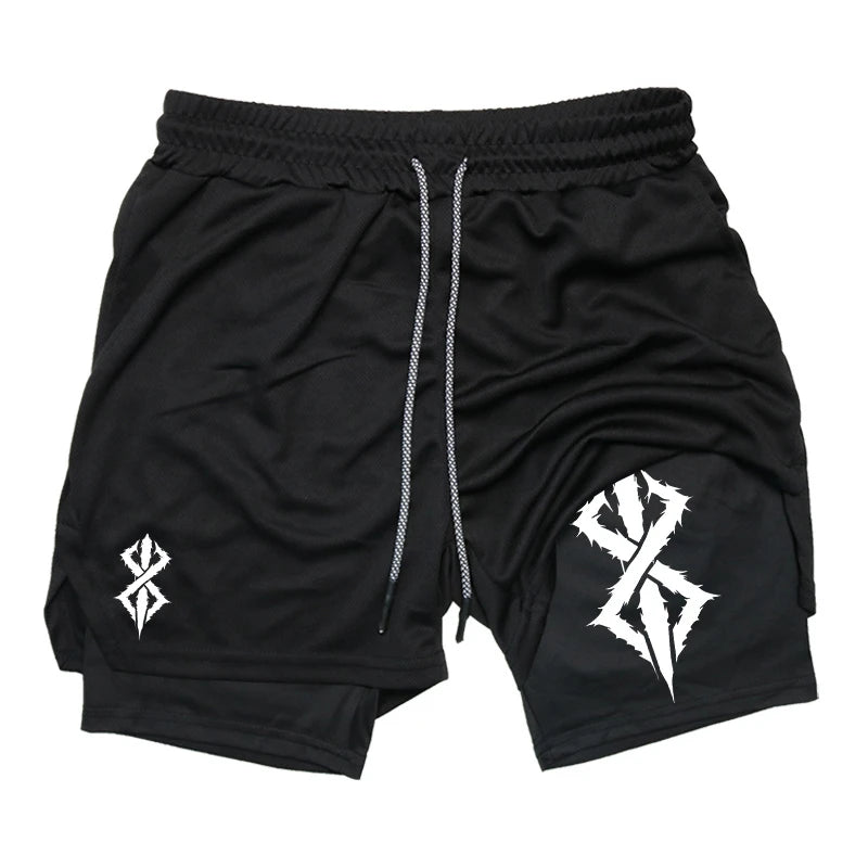 Men’s 2-in-1 Workout Shorts – Quick Dry Running Gym Shorts with Phone Pocket