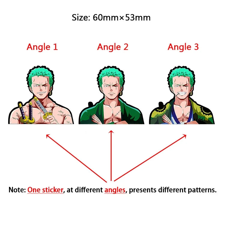 One Piece 3D Transform Sticker - Gear 5 Sun God Nika Luffy for Cars, Laptops & More