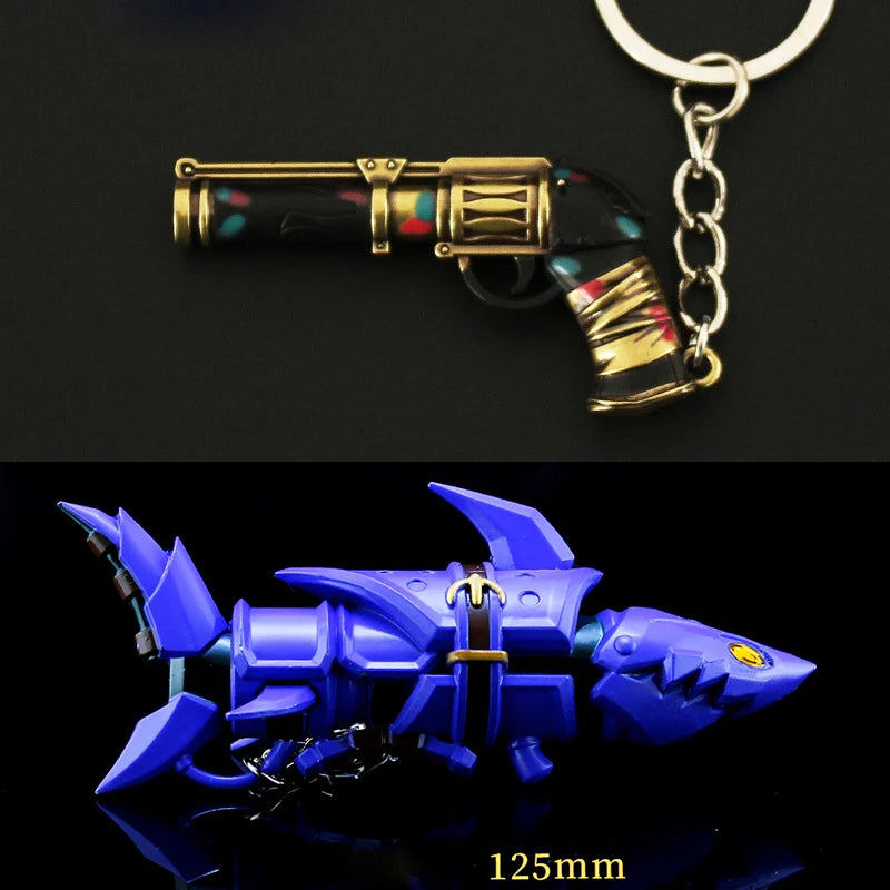 Jinx Cannon Shark Keychain - Iconic Metal Weapon Pendant for Anime Fans