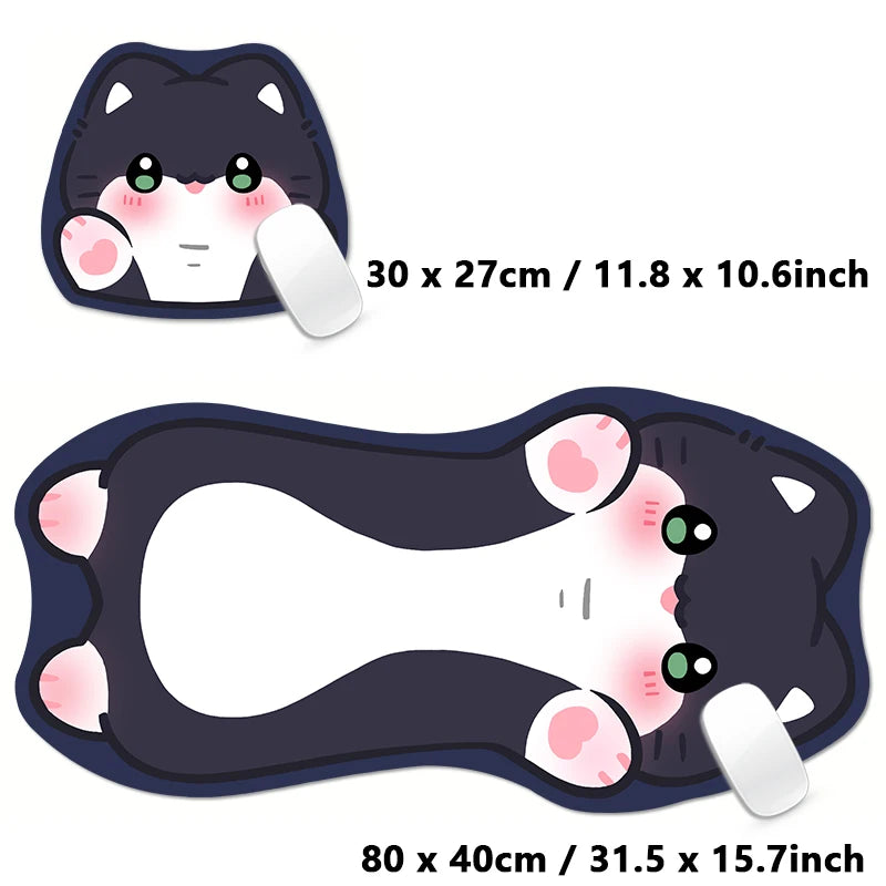 Pink Black Tortoiseshell Kawaii Cat Cartoon Cute Animal Kitty XXL Large Mouse Pad Computer Non-slip Keyboard Desk Mat Mousepad